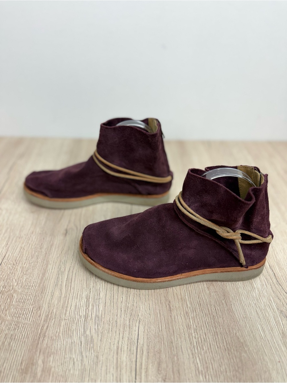 Sundance Satorisan Silver Lake Suede Boots Booties OxbloodRed Burgundy Zipper 39